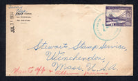DOMINICAN REPUBLIC - 1934 - CANCELLATION: Cover franked with 1934 3c violet (SG 334) tied by fine GUAYMATE cds in blue. Addressed to USA with SANTO DOMINGO transit cds on reverse.  (DOM/13669)
