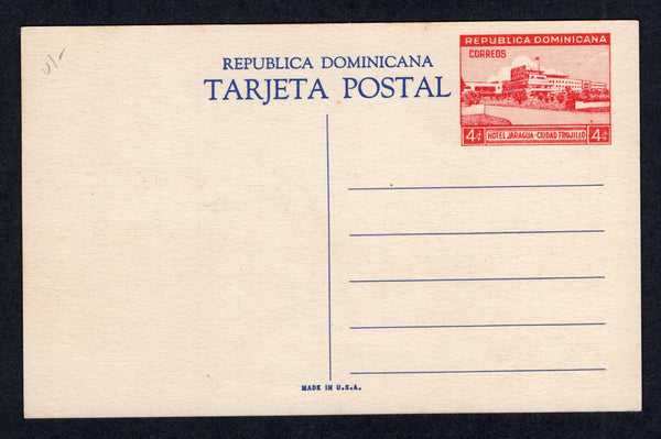 DOMINICAN REPUBLIC - 1949 - POSTAL STATIONERY: 4c red postal stationery viewcard (H&G 20) with view 'Ramfis Park, Trujillo City'. A fine unused example.  (DOM/28298)
