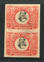 DOMINICAN REPUBLIC - 1902 - VARIETY: 2c black & red '400th Anniversary of Santo Domingo' issue a fine mint IMPERF PAIR. (SG 126 variety)  (DOM/3252)