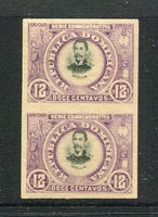 DOMINICAN REPUBLIC - 1902 - VARIETY: 12c black & violet '400th Anniversary of Santo Domingo' issue a fine mint IMPERF PAIR. (SG 129 variety)  (DOM/3253)