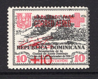 DOMINICAN REPUBLIC - 1930 - HURRICANE RELIEF: 10c + 10c black & carmine with 'Correo Aereo' HURRICANE RELIEF surcharge in red, perforated, a fine mint copy. Expertised 'Elliott' on reverse. (SG 291A, Sanabria #12 only 1500 printed)  (DOM/37854)