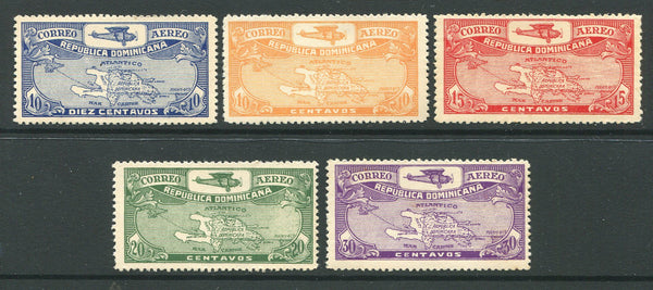 DOMINICAN REPUBLIC - 1930 - AIRMAILS: 'Airmail' issue original 10c ultramarine plus the later set of four all fine mint. (SG 256 & 271/274)  (DOM/9330)
