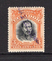ECUADOR - 1907 - SCHOOL MARKS: 3c black & orange with 'FROM' between ornaments school mark of AZUAY in purple, a fine mint copy. (SG 325)  (ECU/34962)