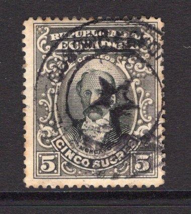 ECUADOR - 1901 - DEFINITIVES: 5s grey black Second 'Waterlow' issue, a superb cds used copy. (SG 212)  (ECU/36621)