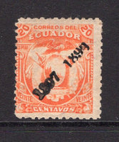 ECUADOR - 1897 - PROVISIONAL ISSUE: 20c orange CHIMBORAZO 'Provisional' issue with small '1897 1898' overprint in black. A fine mint copy. Scarce & underrated issue. (SG 172)  (ECU/4058)