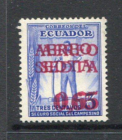 ECUADOR - 1938 - VARIETY: 65c on 3c ultramarine 'AEREO SEDTA' overprint issue a fine mint copy with variety OVERPRINT DOUBLE. (SG 582a)  (ECU/4147)