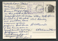 ECUADOR - 1969 - GALAPAGOS ISLANDS: Colour photographic PPC 'Sea Lions in the Island Mosquera' with fine strike of boxed POST OFFICE GALAPGOS 'Barrel Mail' cachet in purple franked with USA 6c brown tied by BARTLESVILLE cds. Addressed to BARTLESVILLE, USA. The message mentions trips around the Islands.  (ECU/8774)