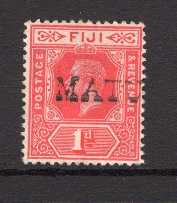 FIJI - 1912 - CANCELLATION: 1d deep scarlet GV issue a fine used copy with good part strike of straight line 'MATUKU ' cancel in black. (SG 127a)  (FIJ/12259)