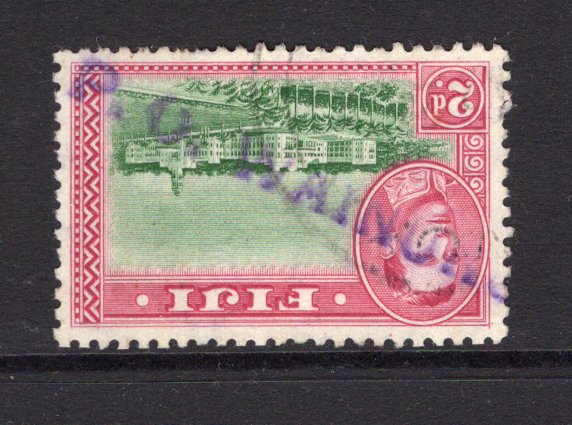 FIJI - 1938 - CANCELLATION: 2d green & magenta GVI issue a fine used copy with complete strike of straight line 'P.O. WAINUNU' cancel in purple. (SG 255a)  (FIJ/12263)