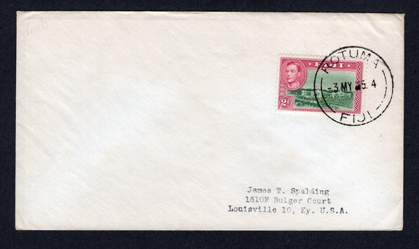 FIJI  -  1955  -  CANCELLATION: Cover franked 1938 2d green & magenta GVI issue (SG 255a) tied by fine strike of ROTUMA cds in black. Addressed to USA.  (FIJ/292)
