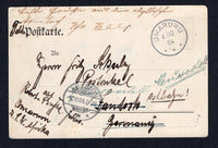 GERMAN COLONIES - SOUTH WEST AFRICA - 1904 - MILITARY MAIL & POSTCARD: Stampless black & white PPC 'Deutsch-Sud West Africa Negerknaben' with manuscript 'Feldpostkarte' with fine OMARURU cds dated 4/10 1904. Addressed to GERMANY with arrival cds on front.  (GER/19657)