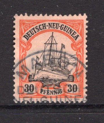 GERMAN COLONIES - GERMAN NEW GUINEA - 1901 - CANCELLATION: 30pf black & orange buff 'Yacht' issue used with fine strike of MARON cds. Rare. (SG 12)  (GER/34850)
