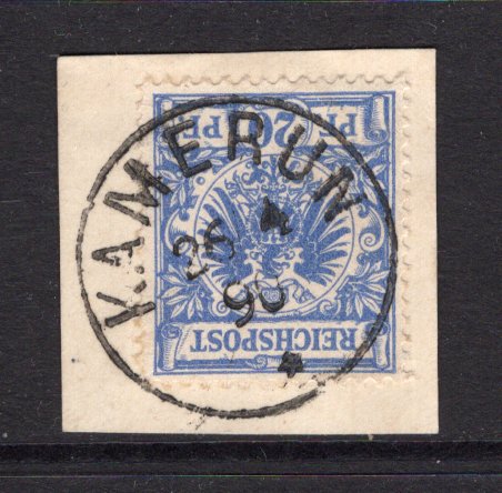 GERMAN COLONIES - CAMEROUN - 1887 - GERMANY USED IN CAMEROUN: 20pf ultramarine 'Reichspost' issue tied on piece by good strike of KAMERUN cds in black dated 26 4 1890. (SG Z11)  (GER/34891)