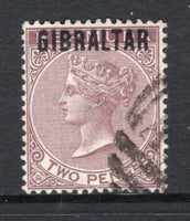 GIBRALTAR - 1886 - QV ISSUE: 2d purple brown QV issue of Bermuda with 'GIBRALTAR' overprint, a superb lightly used copy. Very fine. (SG 3)  (GIB/34608)