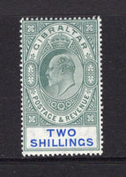 GIBRALTAR - 1904 - EVII ISSUE: 2/- green & blue EVII issue, a fine mint copy. (SG 62)  (GIB/40234)