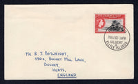 GILBERT & ELLICE ISLANDS - 1965 - CANCELLATION: Cover franked with single 1956 3d black & carmine red QE2 issue (SG 68) tied by NUKUFETAU cds dated 24 AUG 1965. Addressed to UK.  (GIL/33219)