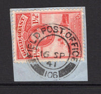 GOLD COAST - 1938 - CANCELLATION: 1½d scarlet GVI issue a fine used copy tied on piece by FIELD POST OFFICE 106 British Army P.O. cds dated 16 SEP 1941 located at TAKORADI. (SG 122)  (GLD/12479)