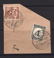 GOLD COAST - 1931 - POSTAGE DUE: 1d brown GV issue tied on large piece by BEKWAI cds with 1923 1d black 'Postage Due' issue alongside tied by DUNKWA cds dated 10 NOV 1931. (SG 104 & D2)  (GLD/12482)