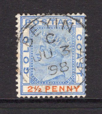 GOLD COAST - 1884 - CANCELLATION: 2½d ultramarine & orange QV issue used with fine central strike of BEYIN cds dated JUN 3 1898. (SG 14)  (GLD/34467)