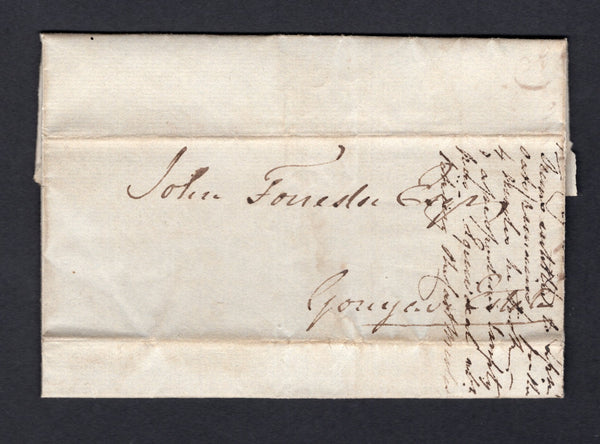 GRENADA - 1838 - PRESTAMP & LOCAL MAIL: Complete folded letter sent from George Paterson former governor of Grenada from his Marly Estate to John Forester, Gouyave Estate. Privately carried with no postal markings. Letter covers business dealings including references to fish & sugar. Needs further research. A very scarce early local item.  (GRE/20095)