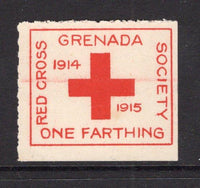GRENADA - 1915 - CINDERELLA: ¼d red 'Grenada Red Cross Society' WW1 CHARITY label dated '1914-1915', rouletted, a fine unused copy.  (GRE/27604)