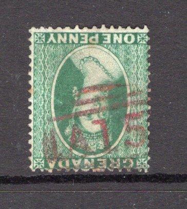 GRENADA - 1875 - CANCELLATION: ½d green 'Chalon' issue, perf 14, a superb used copy with good strike of barred numeral' 'A15' in red. A scarce coloured cancel. (SG 14)  (GRE/32640)