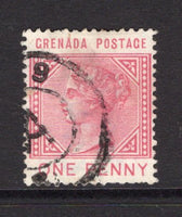 GRENADA - 1883 - CANCELLATION: 1d carmine QV issue fine used with the first type PARISH code 'A' cds of ST. JOHN'S, GOUYAVE P.O. This is the second period of use of this type of cancel (1872 - 1886) being the forerunner to the Parish code letter cancels. (SG 31)  (GRE/32780)