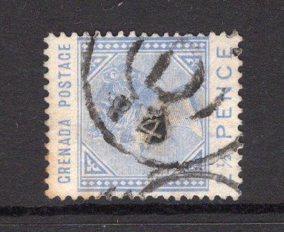 GRENADA - 1883 - CANCELLATION: 2½d ultramarine QV issue fine used with the first type PARISH code 'D' cds of ST. ANDREW'S, GRENVILLE P.O. dated 1884. This is the second period of use of this type of cancel (1872 - 1886) being the forerunner to the Parish code letter cancels. (SG 32)  (GRE/32783)