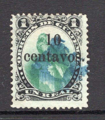GUATEMALA - 1881 - SURCHARGES: 10c on 1r green & black 'Decimal Currency' surcharge issue, a fine lightly used copy. (SG 19)  (GUA/30031)