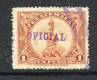 GUATEMALA - 1924 - OFFICIAL ISSUES: 1p yellow brown 'Perkins Bacon' issue overprinted 'OFICIAL' in purple. A fine used copy. (SG 205)  (GUA/30152)