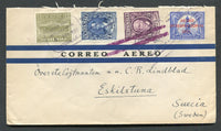 GUATEMALA - 1932 - AIRMAIL & DESTINATION: Airmail cover franked with 1929 2c bright blue and 3c deep purple, 1931 15c ultramarine with 'AEREO INTERNACIONAL 1931' overprint and 1927 1c olive green TAX issue (SG 229/230, 262 & 223) tied by boxed CORREO AEREO INTERNACIONAL GUATEMALA cancel dated 6 APR 1932. Addressed to ESKILSTUNA, SWEDEN.  (GUA/30214)