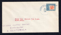 GUATEMALA - 1926 - PIONEER AIRMAILS: First Flight cover franked with 1921 1p 50c orange & blue (SG 169) tied by ESQUIPULAS cds dated 3 AUG 1926 flown on the ESQUIPULAS - GUATEMALA CITY inaugural flight with three line 'Primer correo aereo Esquipulas a GUATEMALA' cachet in purple. GUATEMALA CITY arrival cds on reverse. A rare flight only 140 covers carried. (Muller #4a, Goodman #AM5b)  (GUA/31255)