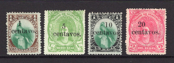 GUATEMALA - 1881 - SURCHARGES: 'Decimal Currency' overprint issue the set of four fine unused. (SG 17/20)  (GUA/36511)
