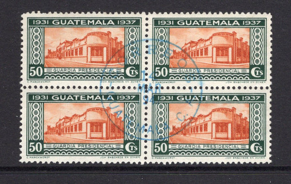 GUATEMALA - 1937 - MULTIPLE: 50c orange & deep green 'Second Term of President Ubico' issue, a fine cds used block of four. (SG 342)  (GUA/41312)