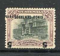 GUATEMALA - 1912 - VARIETY: 5c on 75c black & lilac a fine mint copy with variety OVERPRINT INVERTED. (SG 148b)  (GUA/4519)