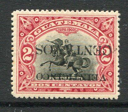 GUATEMALA - 1916 - VARIETY: 25c on 2c black & lake a fine mint copy with variety OVERPRINT INVERTED. (SG 154b)  (GUA/4532)