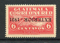 GUATEMALA - 1931 - VARIETY: 6c rose carmine AIR issue with variety 'EXTERIOR 1931' OVERPRINT INVERTED. Fine mint. (SG 260b)  (GUA/4581)