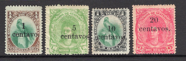 GUATEMALA - 1881 - SURCHARGES: 'Decimal Currency' overprint issue the set of four fine mint or unused. (SG 17/20)  (GUA/7365)