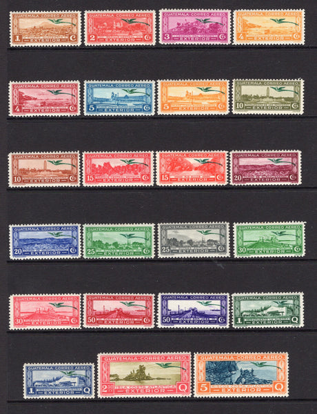 GUATEMALA - 1935 - AIRMAILS: EXTERIOR 'Quetzal' AIR issue set of twenty three fine mint. (SG 307/320)  (GUA/846)