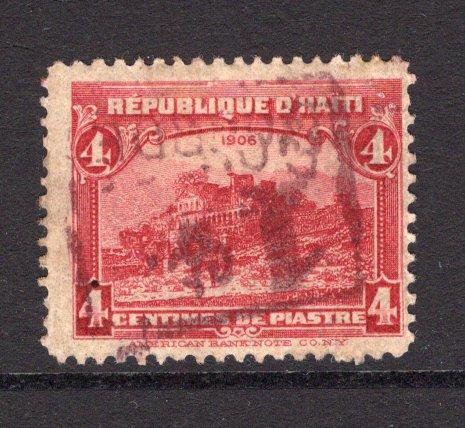 HAITI - 1917 - VARIETY: 1c on 4c carmine lake 'Inland' PROVISIONAL issue (opt in brown) a fine mint copy with variety OVERPRINT DOUBLE BOTH INVERTED. (SG 239 variety)  (HAI/33999)