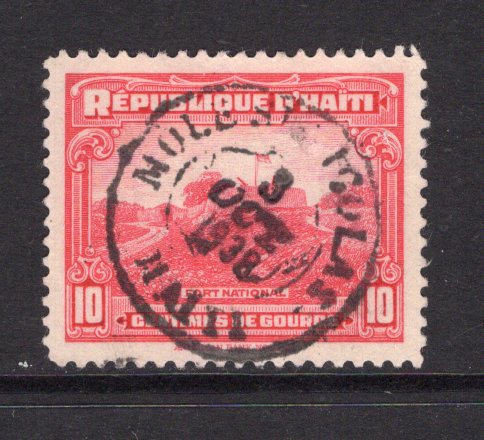 HAITI - 1933 - CANCELLATION: 10c rose carmine used with fine strike of MOLE ST. NICOLAS cds dated 3 OCT 1938. Scarce. (SG 318)  (HAI/39728)