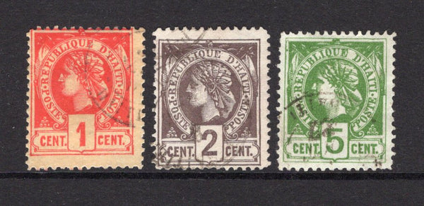 HAITI - 1886 - LIBERTY HEAD ISSUE: Redrawn ''Liberty Head' issue, the set of three fine cds used. (SG 21/23)  (HAI/39964)