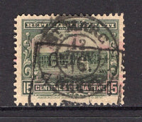 HAITI - 1919 - CANCELLATION: 1c on 15c deep olive green 'Inland' PROVISIONAL issue with 'GL O. Z. 7 FEV 1914' provisional overprint, a fine used copy with central ST. MARC cds dated 12 JUN 1918. These provisionals are very scarce used from the smaller Post Offices. (SG 262)  (HAI/39970)