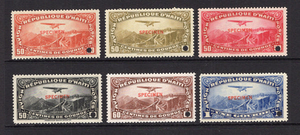 HAITI - 1933 - SPECIMENS: 'Airmail' issue the set of six overprinted 'SPECIMEN' with small hole punch. Very fine. Ex ABNCo. Archive. (SG 325/330)  (HAI/40537)