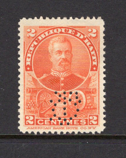 HAITI - 1898 - PERFIN: 2c orange 'Simon Sam' issue with 'Monogram' PERFIN, fine unused without gum. Scarce. (SG 52)  (HAI/41509)