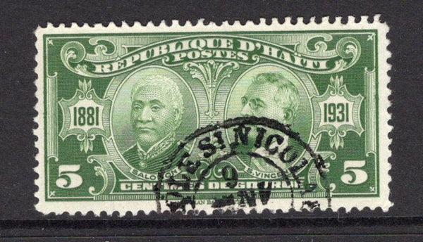 HAITI - 1931 - CANCELLATION: 5c green '50th Anniversary of Membership of the UPU' issue fine used with good strike of MOLE ST. NICOLAS cds. Rare. (SG 310)  (HAI/5293)