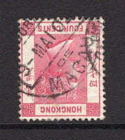 HONG KONG - 1902 - CANCELLATION: 4c carmine QV issue used with good strike of 'Portuguese' style MACAU cds dated 9 MAY 1902. (SG 57)  (HNK/12576)