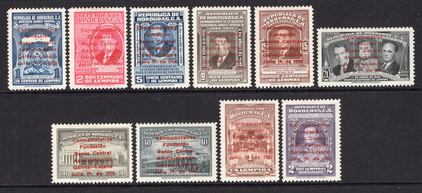 HONDURAS - 1951 - COMMEMORATIVES: 'Founding of Central Bank' issue the set of ten fine mint. (SG 489/498)  (HON/1179)