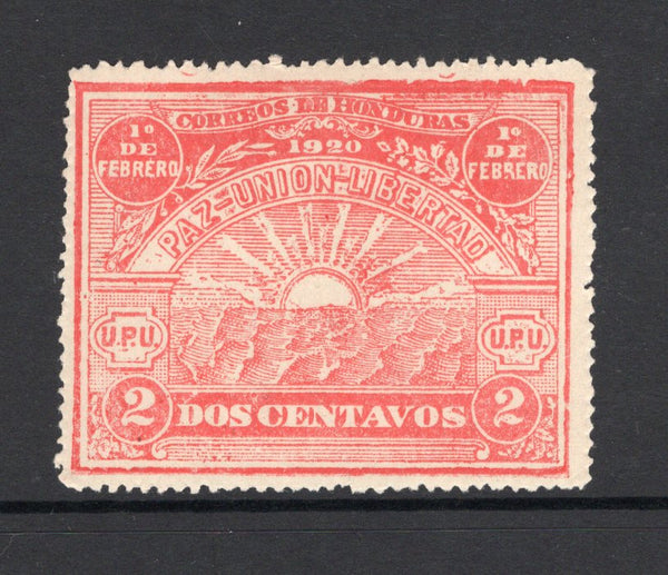 HONDURAS - 1920 - COMMEMORATIVES: 2c red 'Assumption of Power by General Gutierrez'  issue (Large type) a fine mint copy. (SG 209)  (HON/2549)