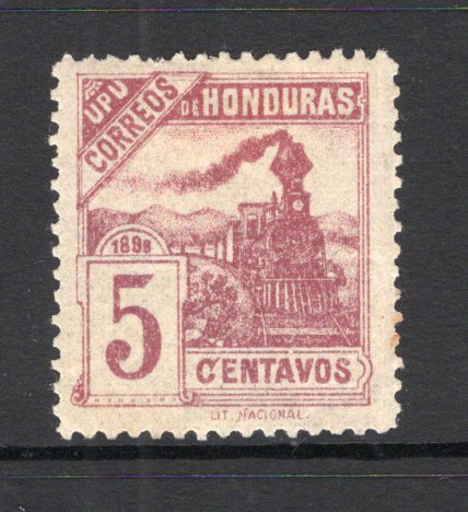 HONDURAS - 1898 - TRAIN ISSUE: 5c dull purple 'Train' issue ERROR OF COLOUR, a fine mint genuine copy. (SG 110b)  (HON/28559)